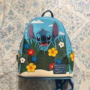 Disney Parks Exclusive Loungefly Stitch Summer Pop Up Flowers Mini Backpack